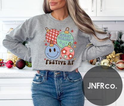 Festive AF Ornaments Crewneck Sweatshirt