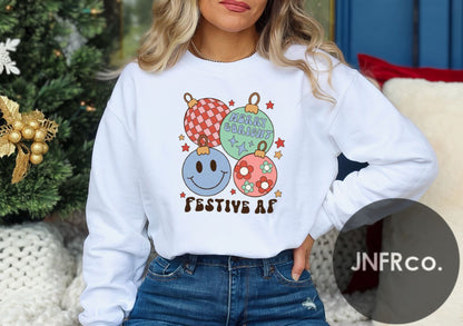 Festive AF Ornaments Crewneck Sweatshirt