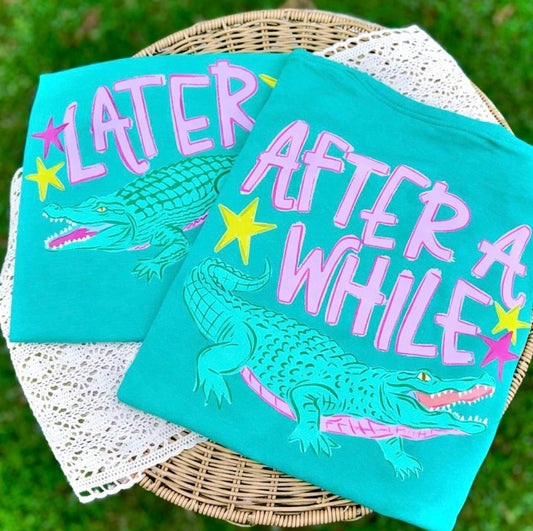 Later Gator After (A) While Crocodile Front & Back T-Shirt