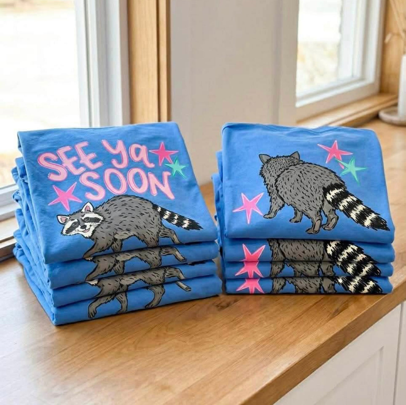 See Ya Soon Raccoon Front & Back T-Shirt