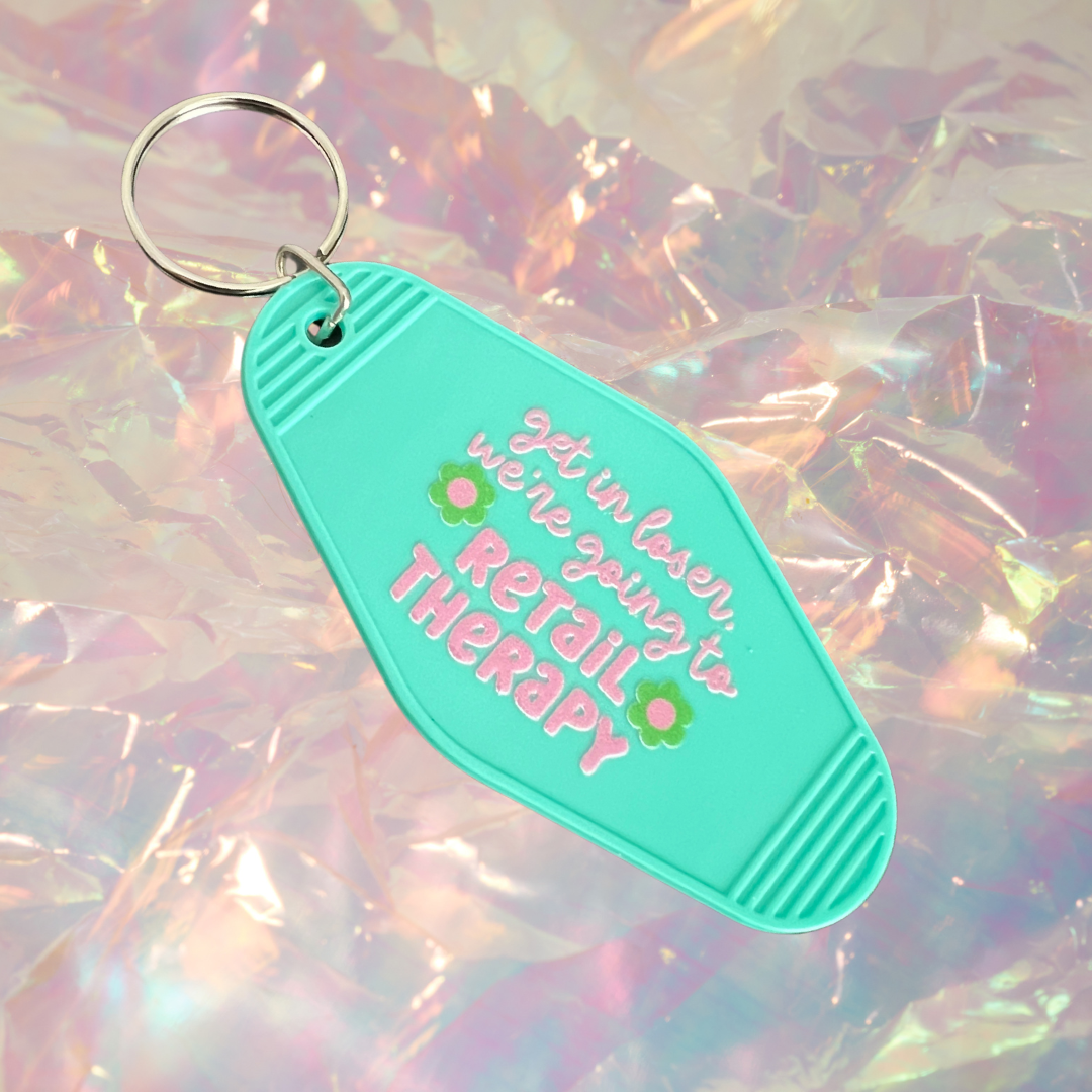 Retail Therapy Motel Keychain