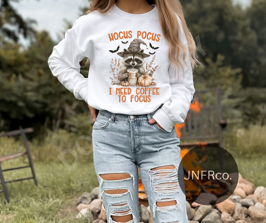 Hocus Pocus Need Coffee to Focus Raccoon - DTF Transfer