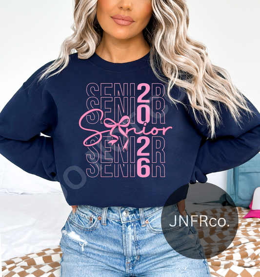 Senior 2026 Pink Bow - DTF Transfer