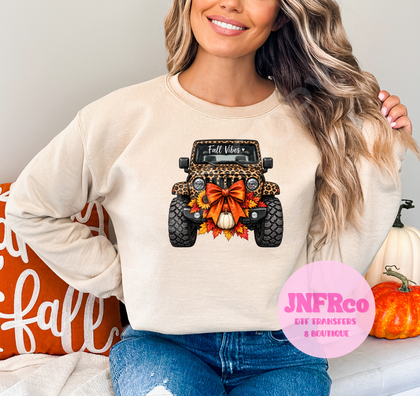 Fall Cheetah Print Jeep - DTF Transfer