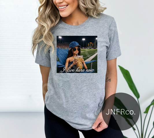 I Live Here Now Girl Football - DTF Transfer
