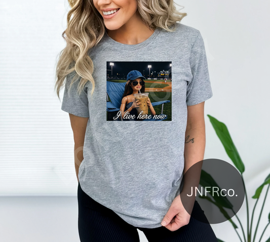I Live Here Now Girl Baseball - DTF Transfer