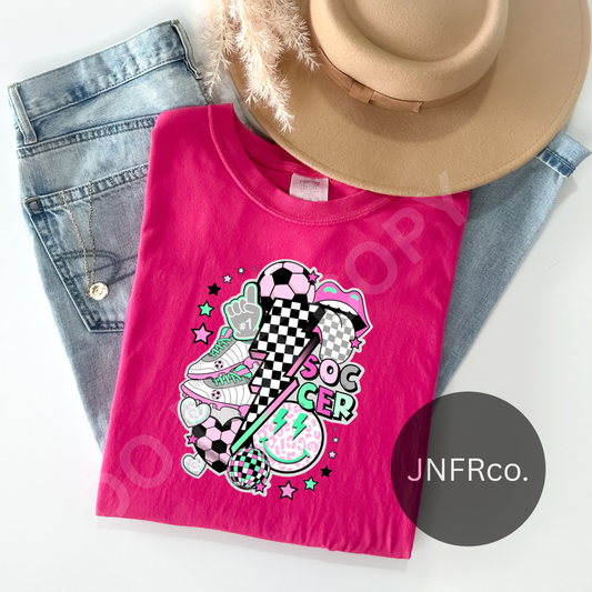 Pink Retro Soccer Collage - DTF Transfer