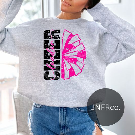 Cheerleader Distressed Pink & Black- DTF Transfer