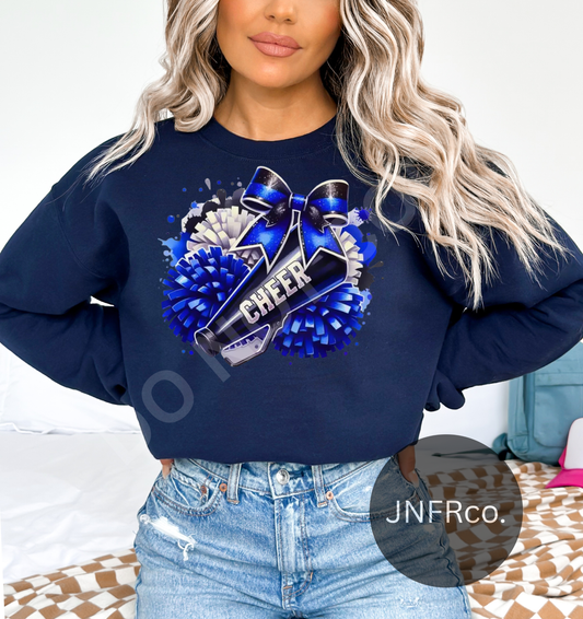 Cheer Mega Black & Blue - DTF Transfer