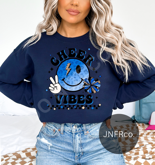 Cheer Vibes Groovy Blue - DTF Transfer