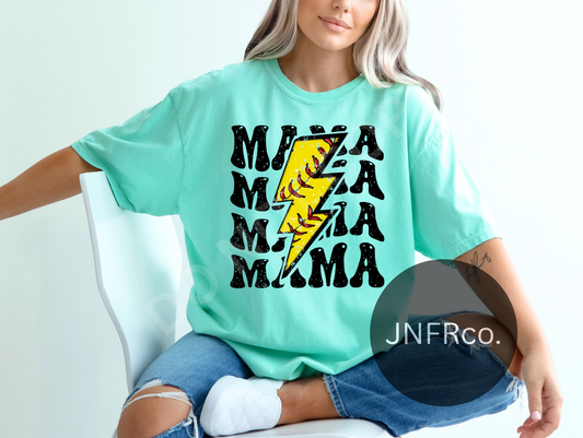 Softball Mama Lightening Bolt - DTF Transfer