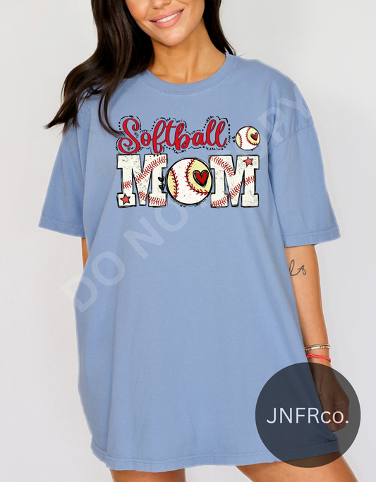 Softball Mom Hearts - DTF Transfer