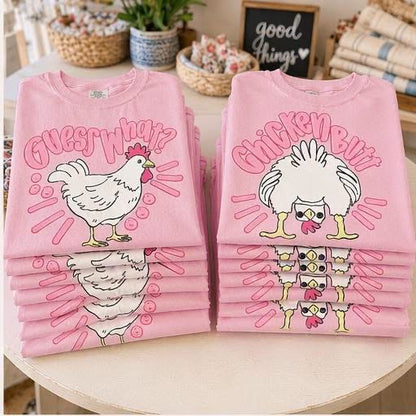 Guess What Chicken Butt Pink Lettering - DTF Transfer