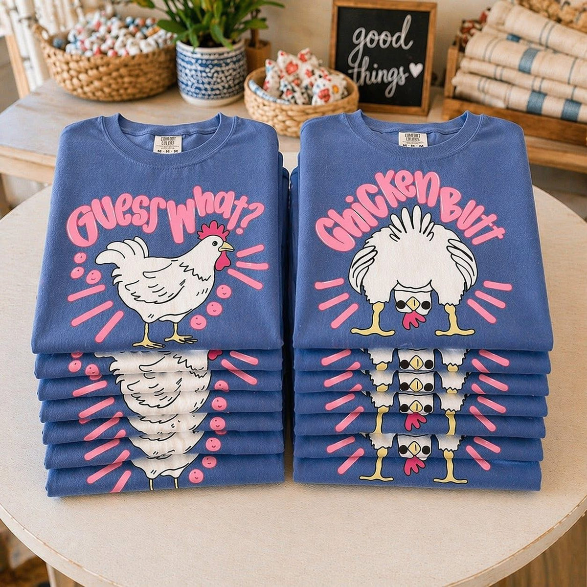 Guess What Chicken Butt Pink Lettering - DTF Transfer