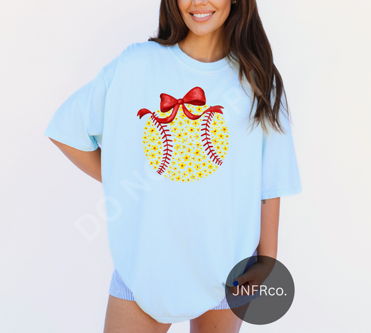 Softball Dainty Flowers - DTF Transfer