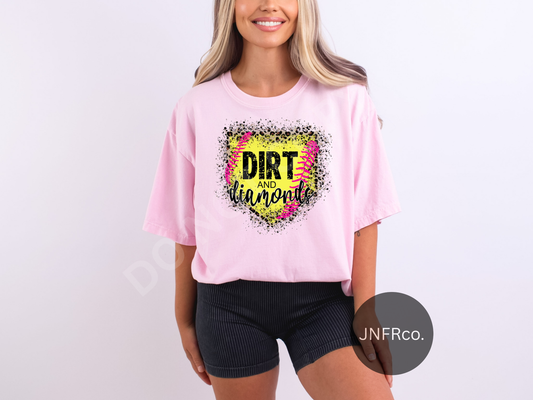 Softball Dirt And Diamonds Cheetah Splatter - DTF Transfer