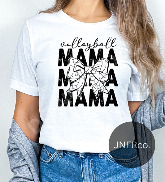 Volleyball Mama List Bow- DTF Transfer