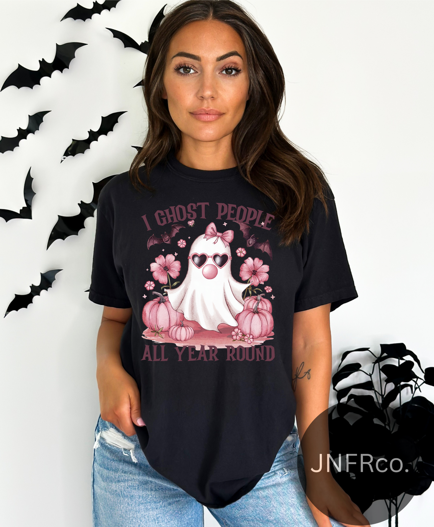 I Ghost People All Year Round Pink Bubblegum Ghost T-Shirt