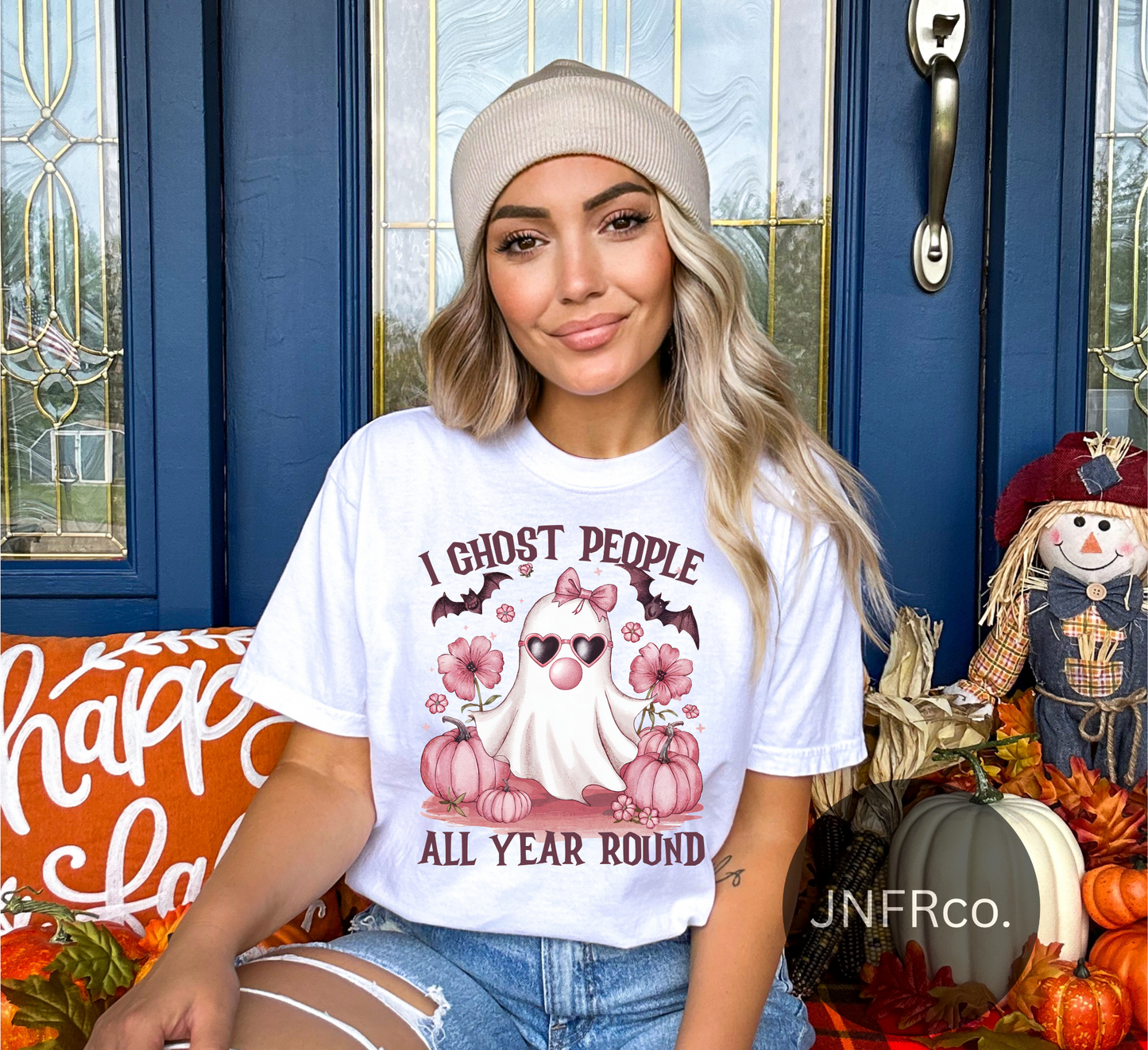 I Ghost People All Year Round Pink Bubblegum Ghost T-Shirt