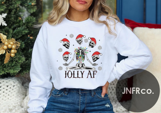 Jolly AF Skeleton Crewneck Sweatshirt