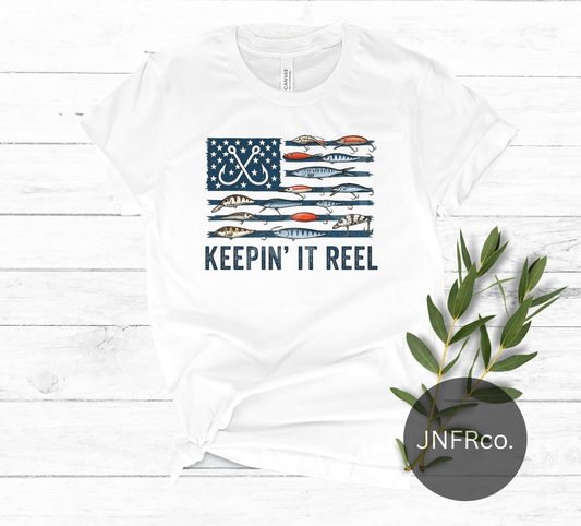 Keepin it Reel Navy Flag - DTF Transfer