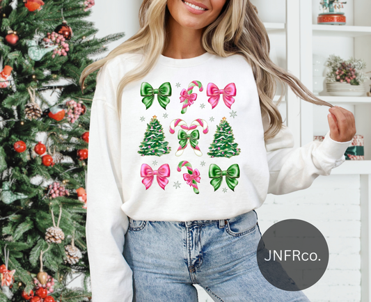 Pink & Green Christmas Collage - DTF Transfer
