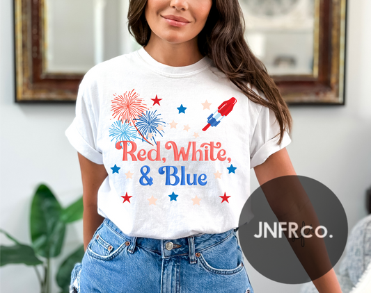 Red White & Blue Comfort Colors T-Shirt