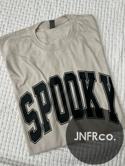 SPOOKY Black Varsity T-Shirt