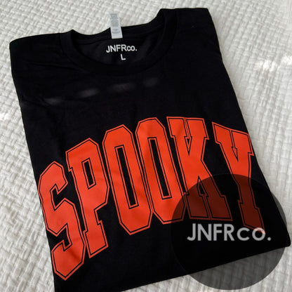 SPOOKY Orange Varsity T-Shirt