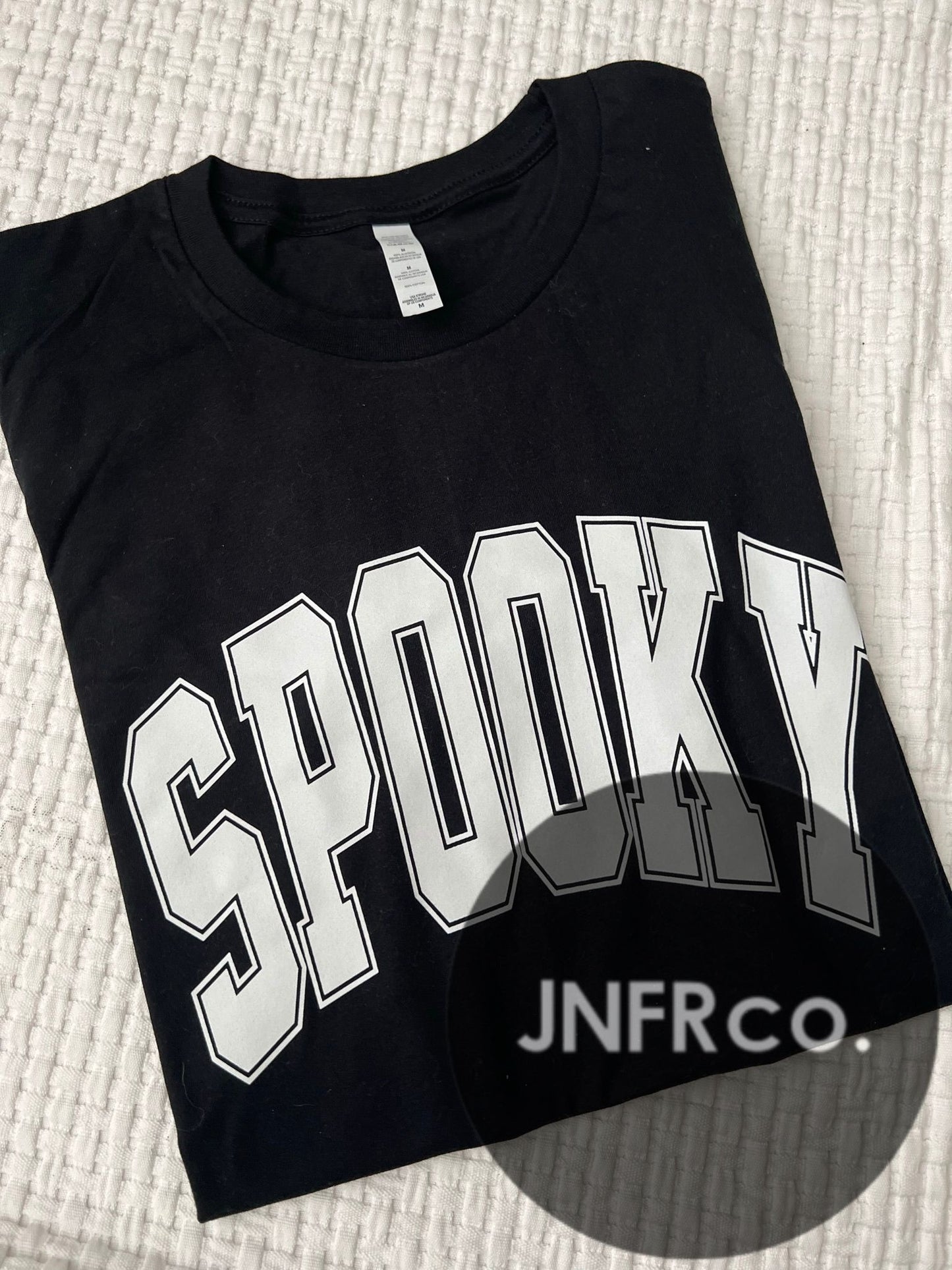 SPOOKY White Varsity T-Shirt