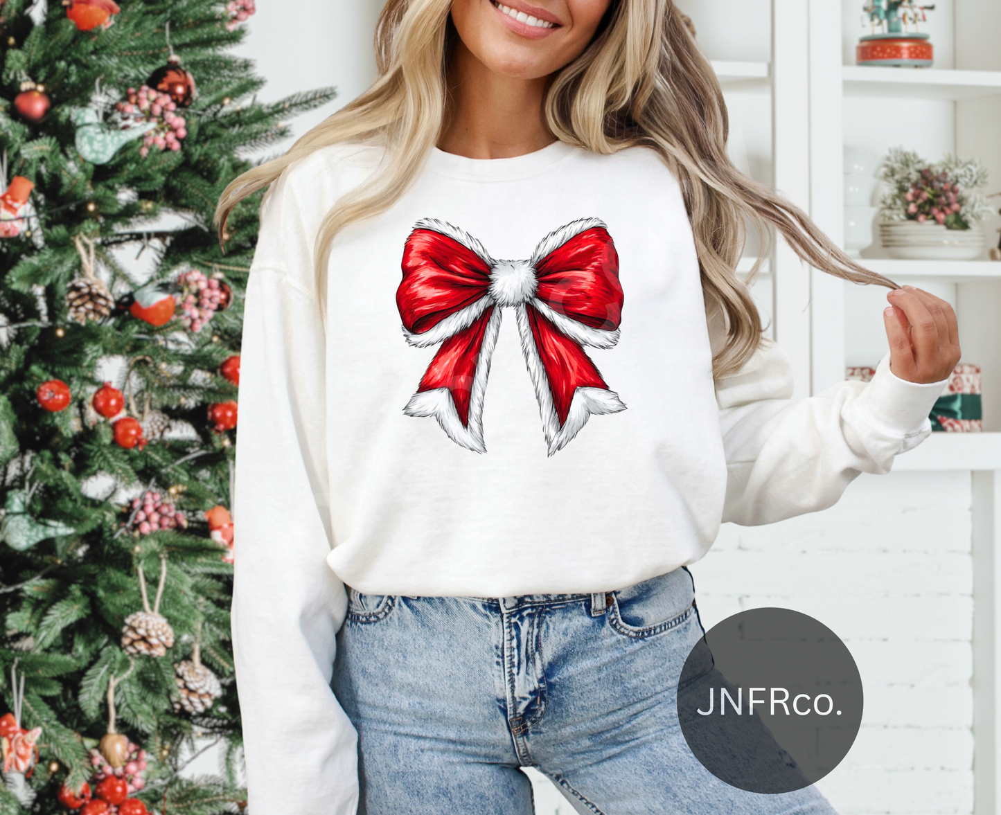 Santa Bow - DTF Transfer