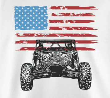 SxS Off-Road Riding American Flag - DTF Transfer