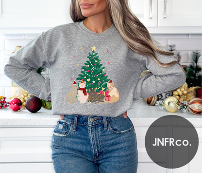 Smiling Christmas Cats Crewneck Sweatshirt