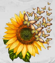 Sunflower and Butterfly - DTF Transfer