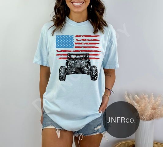 SxS Off-Road Riding American Flag - DTF Transfer