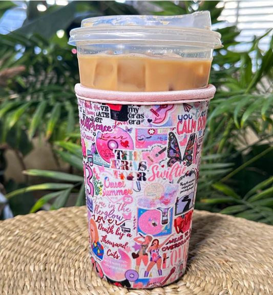 TS Pink Collage Cup Cozie