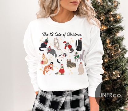 The 12 Cats of Christmas Crewneck Sweatshirt