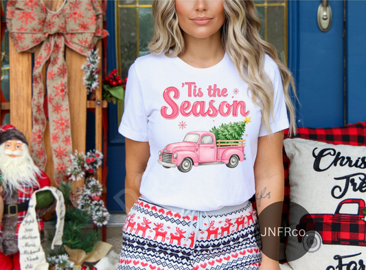 Tis the Season Pink Truck - DTF Transfer
