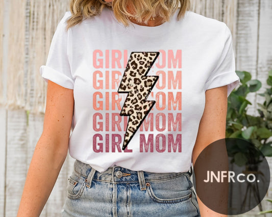 Girl Mom Cheetah Bolt T-Shirt