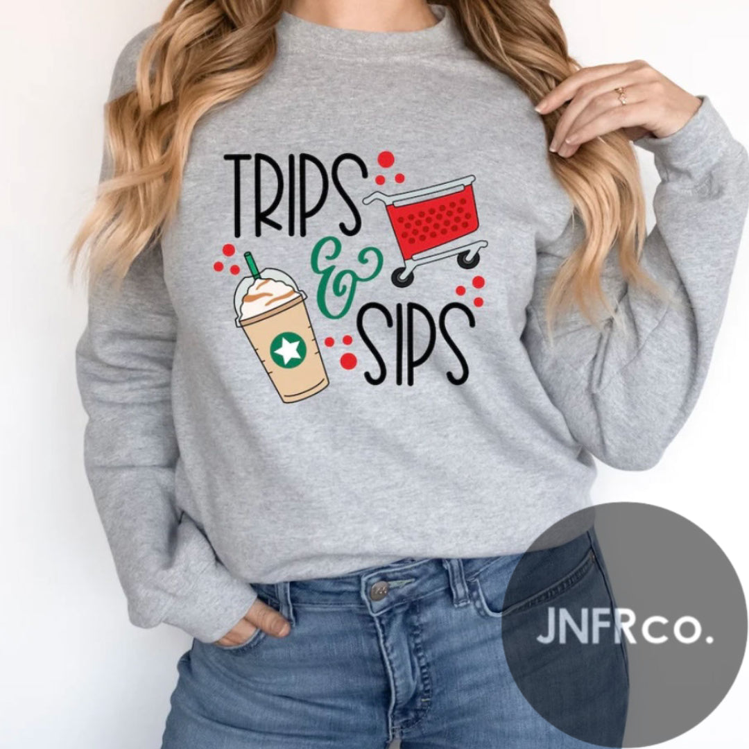 Trips and Sips Crewneck Sweatshirt