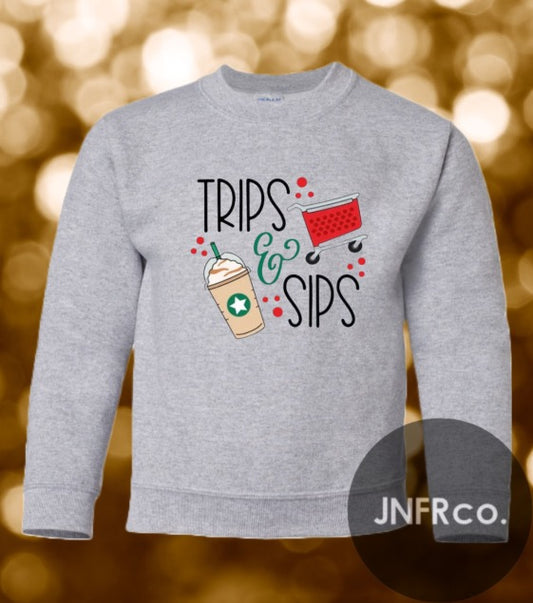 Trips and Sips YOUTH Crewneck Sweatshirt