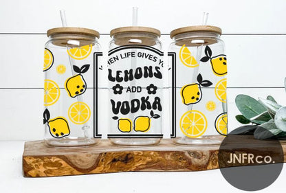 When Life Gives You Lemons 16oz. Glass Can